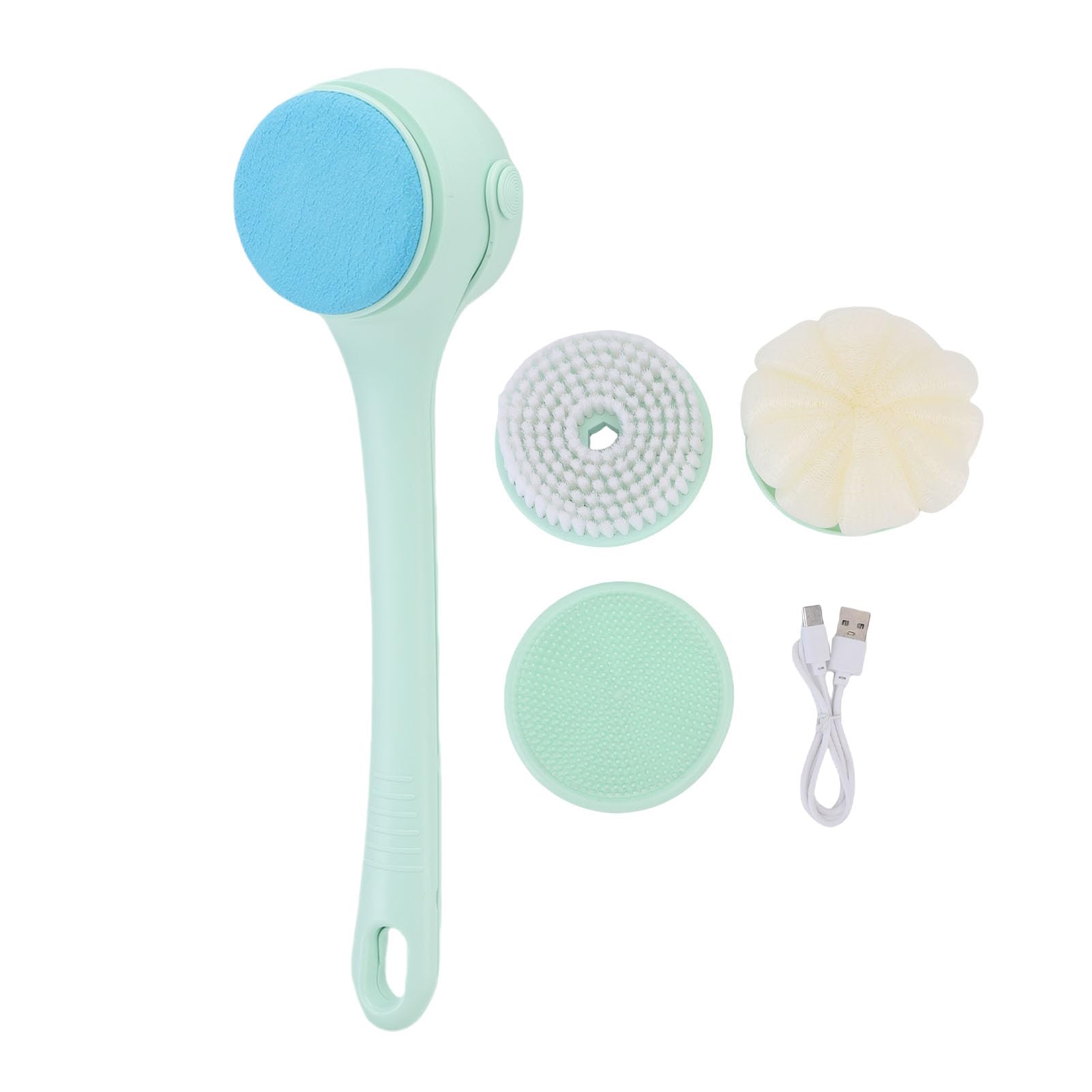 Srliya Potente Exfoliante Corporal Eléctrico con Batería Recargable para una Experiencia de Baño Eficiente (Verde)