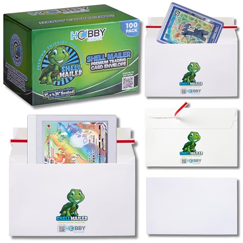 100 Pack Shell Mailer Trading Card Envelopes by Hobby Armor 7 x 4.35 Trading Card Mailers for Shipping Perfect Sized Shipping Envelope for Mailing Semi-Rigid and Toploaders Protector Supplies