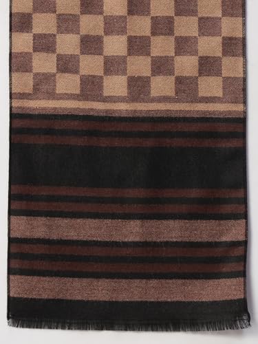 Image of Ravaiyaa - Attitude is everything Men's Reversible Stripe Pattern Winter Wool Scarf, Muffler 72 inchx12 inch Inch