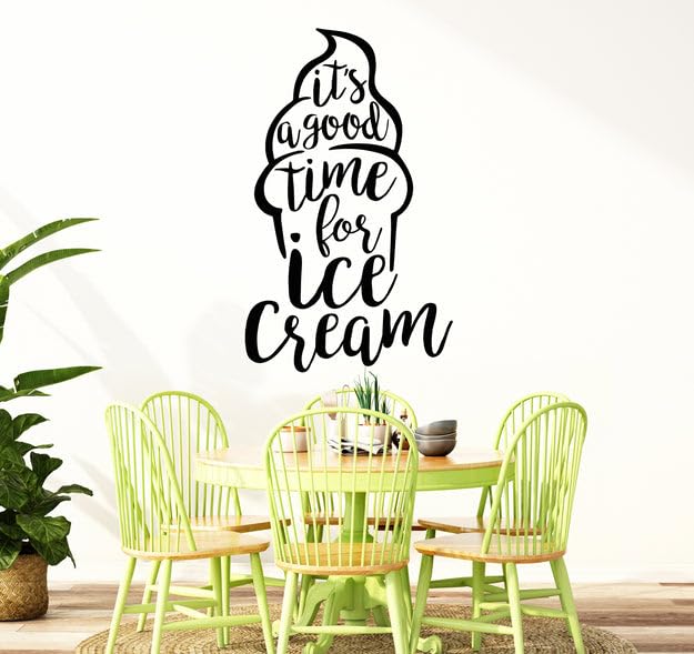 Good Time Ice Cream Truck Words Vinyl Wall Art Decal Stickers Kitchen Décor, Size: 33 X 51-picture-21