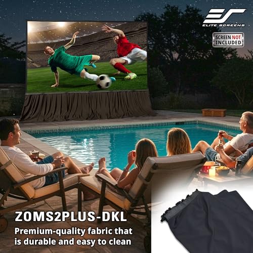 Image of Elite Screens Projector Projection Screen Bottom Drape Skirt Accessory Uniquely Designed for Yard Master 2 Plus Projection Screens Series 250″-300″ Models - Black Skirt, ZOMS2PLUS-DKL