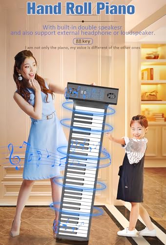 Clavier de Piano Enroulable, Pianos numériques 88 Touches avec pédale de Sustain, Support USB/MIDI/BT, Double Haut-parleurs intégrés, Piano électronique Rechargeable pour débutants, Enfants - Les Beatles, Paul McCartney, John Lennon, RIngo Starr, George Harrison Clavier de Piano Enroulable, Pianos numériques 88 Touches avec pédale de Sustain, Support USB/MIDI/BT, Double Haut-parleurs intégrés, Piano électronique Rechargeable pour débutants, Enfants – Image 3