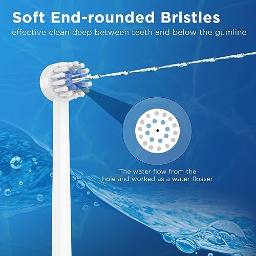 Image of Replacement Tips for Waterpik Water Flosser (6 Brush Head Tips & Storage Case Bundle)
