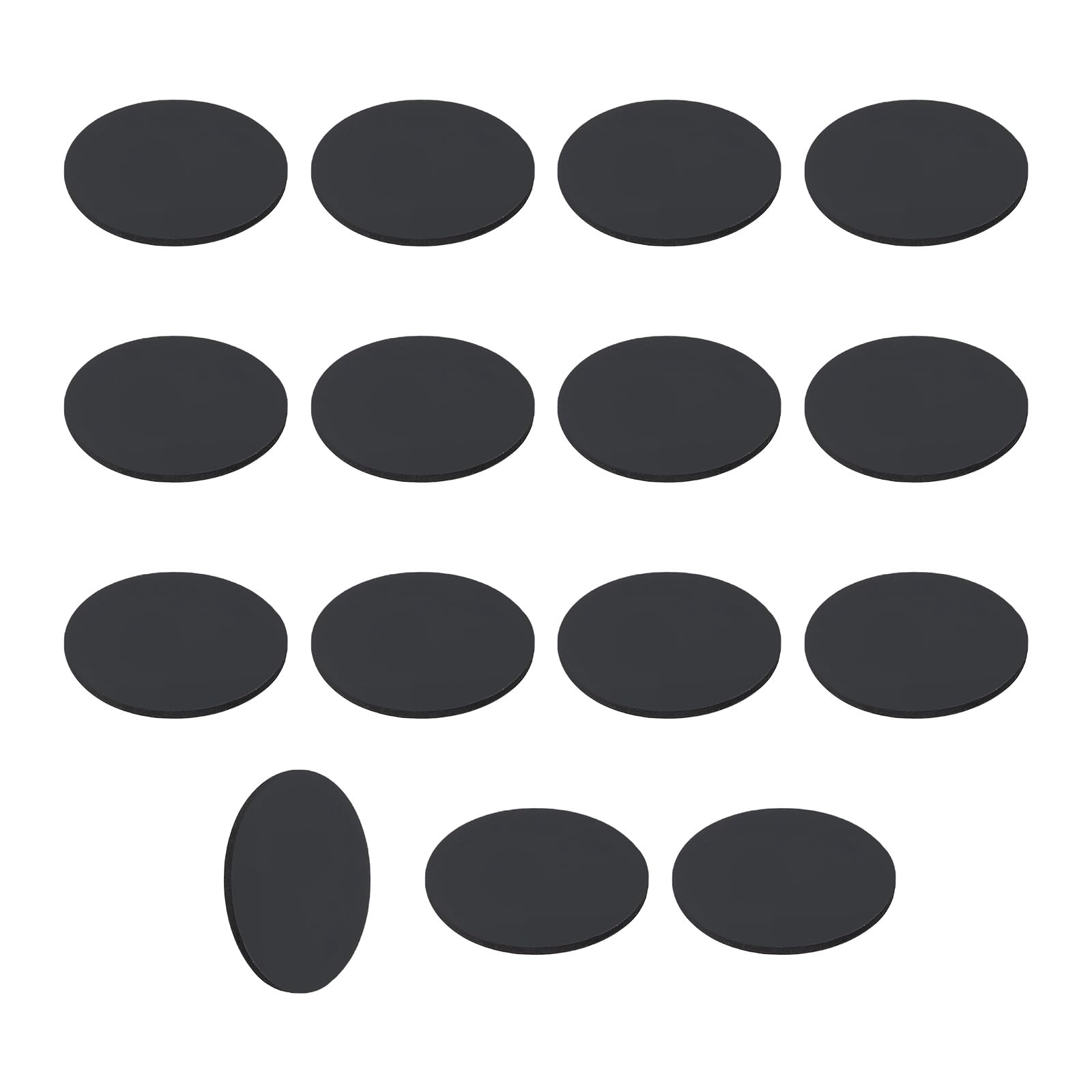 sourcing map 15Pcs Rubber Solid Discs Washers, 28mm OD x 1.5mm Thick Anti Slip Bumper Pads Non-Adhesive Rubber Spacers Flat Round Gasket Pad for Furniture Appliances DIY Craft, Black — image 1