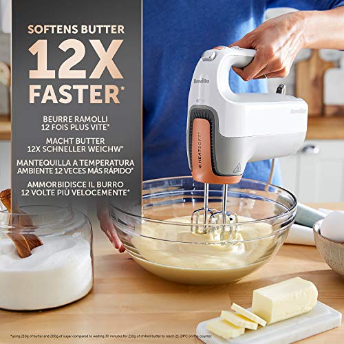 Breville HeatSoft Elektrischer Handmixer mit Rührbesen | Quirle | Knethaken und Aufbewahrungskoffer | Handrührgerät mit… – Bild 3