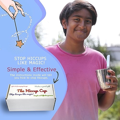 Image of The Hiccup Cup. Stop Hiccups Fast. Stop Hiccups Naturally. Simpler to use than a Straw. Stainless Steel.