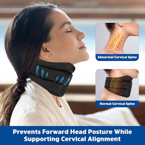 Starvortex Nackenstütze für Nackenschmerzen, 360° Halskrause mit Rundum Unterstützung, Atmungsaktive Schaumstoff Neck Support, Verstellbare Nackenbandage, Neck Brace für Schlaf Schmerzen und Druck