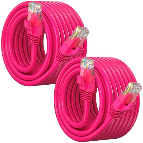 Câble Internet Cat 6 rose 9,1m Maximm cordon RJ45 réseau UTP pour routeur PC et switch en lot de 2