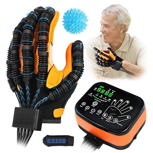 8th Generation Hand Rehabilitation Robot Gloves Stroke Hand Recovery Device Finger Rehabilitation Equipment 4 Modes Adjustable Intensity Touch Panel.