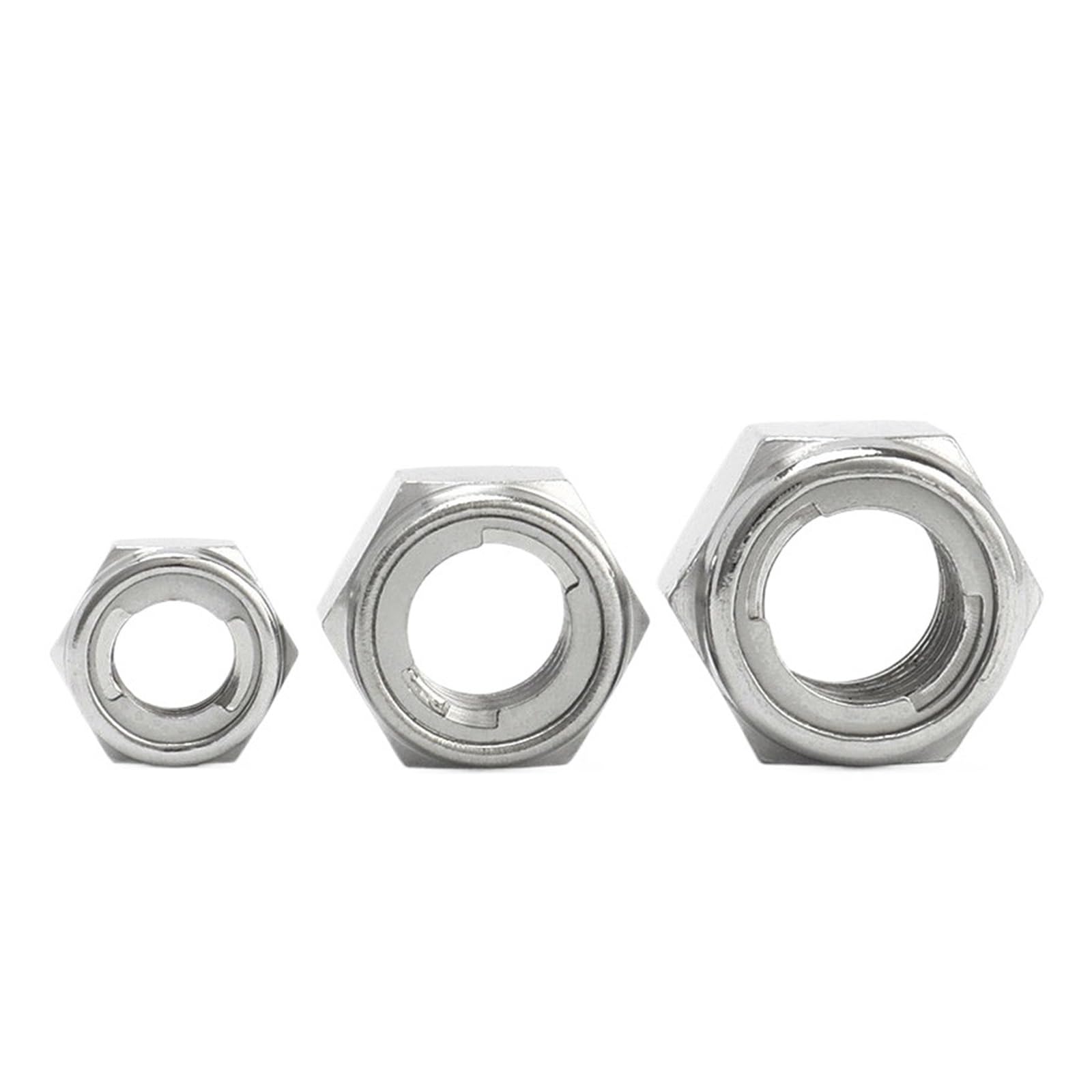 1/10 Piezas M3 M4 M5 M6 M8 M10 M12 M14 M16 M20 Tuerca de Seguridad de Metal Tuerca autoblocante de Acero Inoxidable 304 Tuerca Hexagonal de Seguridad(10Pcs,M16)