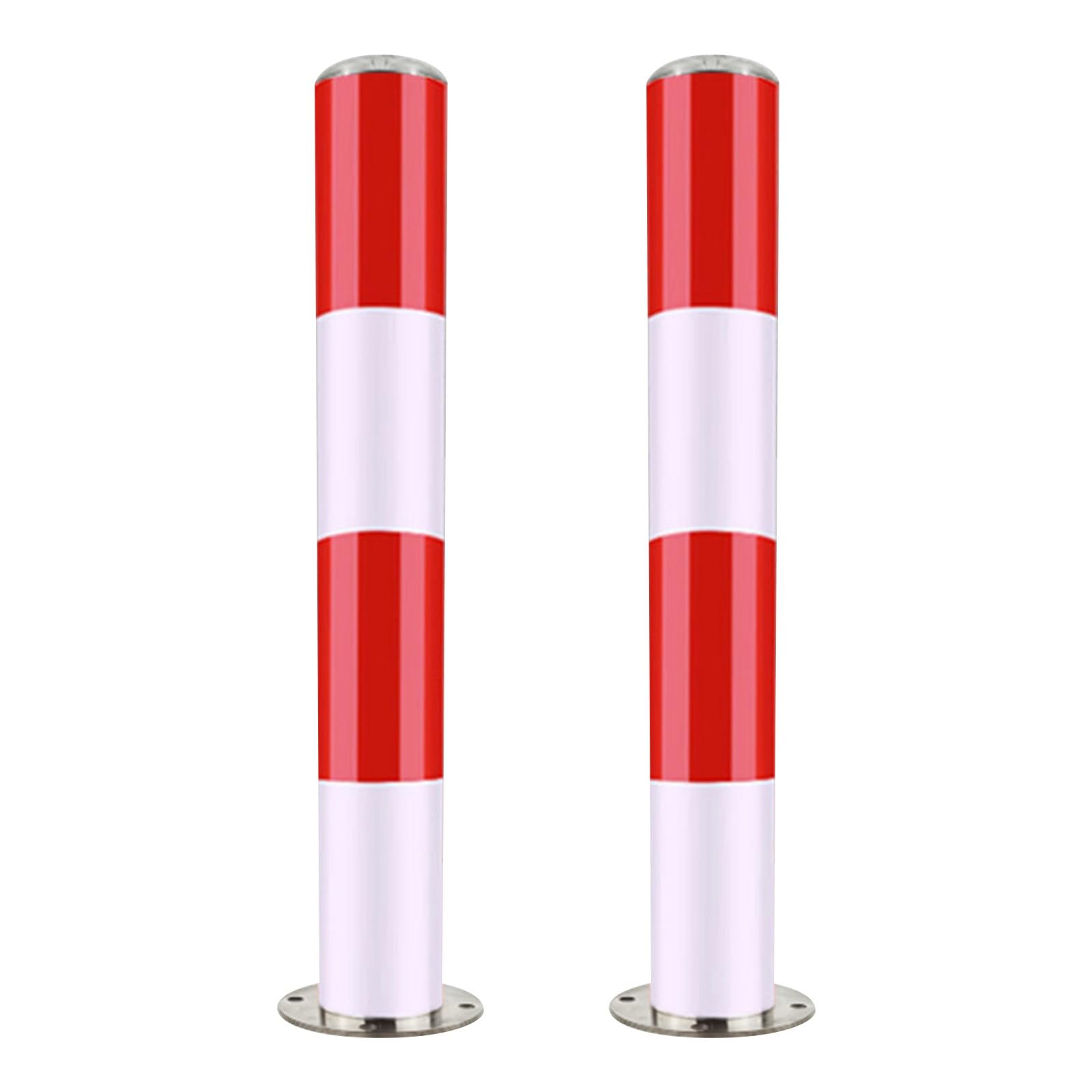 GTHTUHFD Set Of 4 Heavy Duty Black Safety Bollards - Driveway Parking Lot Ber Poles For Traffic Control & Road Safety - 75Cm X 7.6Cm,Red (2pcs)-75 * 7.6cm
