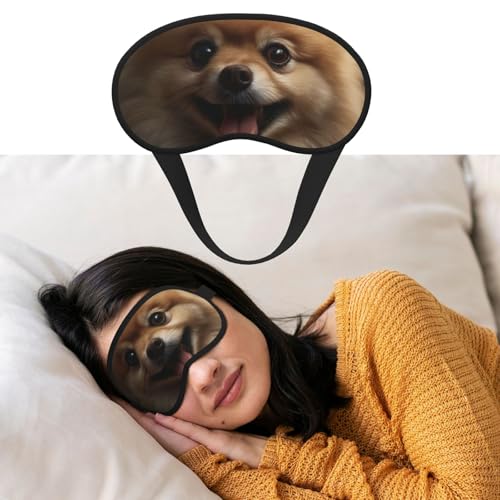 睡眠用アイマスク 通気性 遮光 スリープマスク かわいい ポメラニアン ナイト 目隠し ソフト 快適 ナイトアイ 睡眠 シェード カバー 男女兼用 ホームナップ用アイカバー
