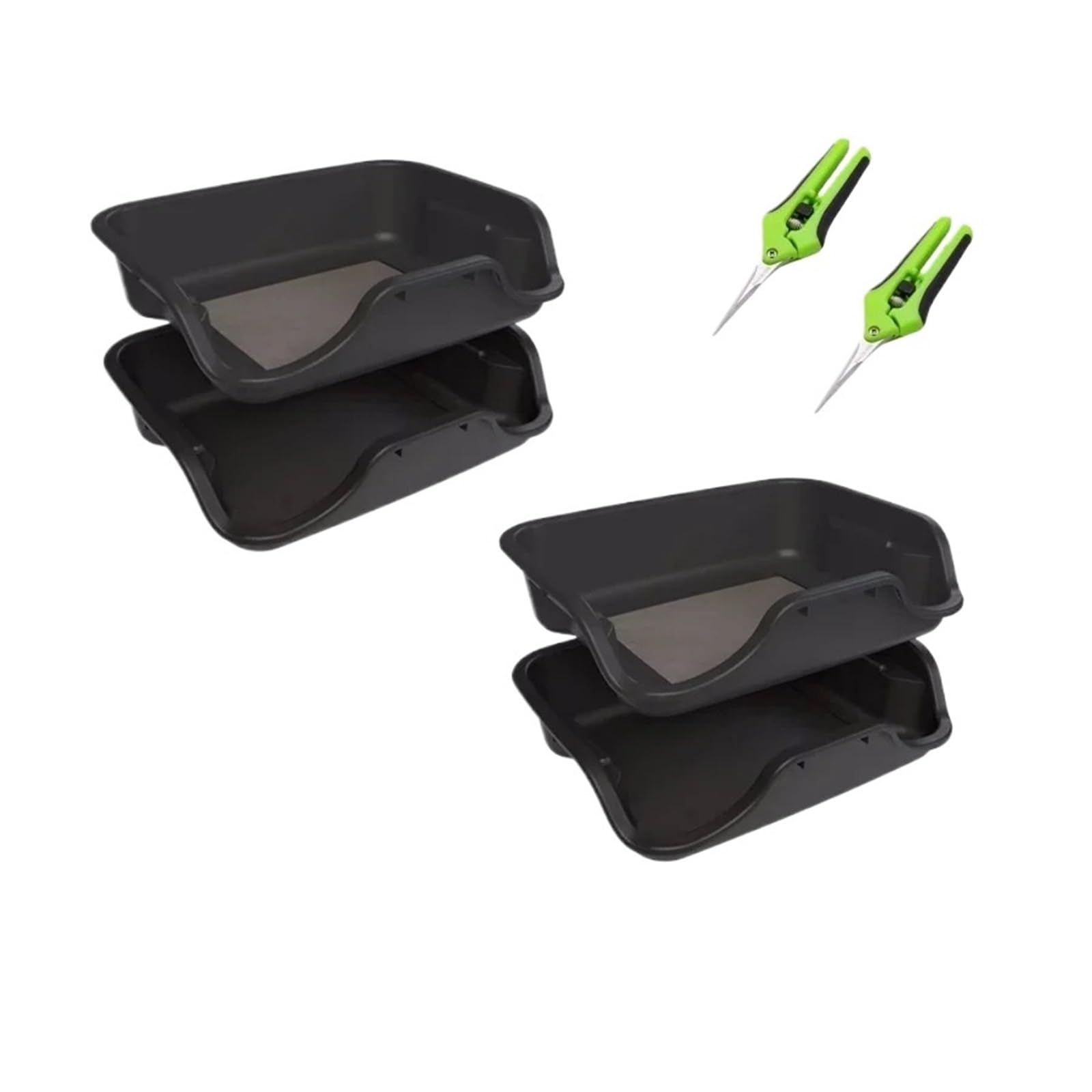 Anzuchtschale 2 Packungen 150 Mikron Siebgewebe-Trimmtablett-Set ABS-Kunststoff-Trimmwerkzeugbehälter for Knospen, Kräuter, Züchter, Kultivatoren für Pflanzen(2 Packs Medium)