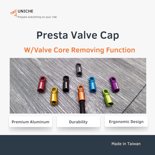 Image of UNICHE Presta Valve Cap with Valve Core Removing Function - 2 Pack [Gray] | Valve Dust Cap Fits Presta French Valves on MTB, Road Bikes, Gravel Bikes