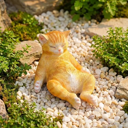 Estatua Decorativa de Gato de Resina para Jardín 9.8 in miniatura 4