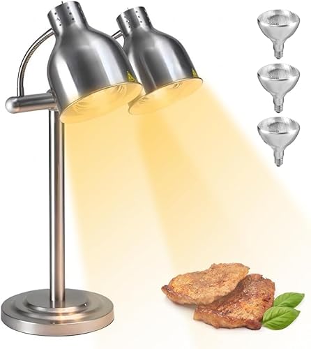 JKJZSALJ Electric Food Warmer Lamp Heating Lamp Keeps Dishes Hot And Fresh Buffet Catering,Silver