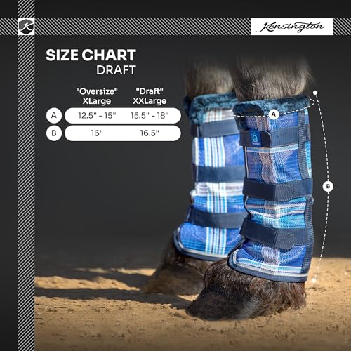 Image of Kensington Protective Products Horse Fly Boots - Fleece Trimmed - Stay-Up Technology - Protection from Insect Bites and UV Rays - Sold in Pairs (2 Boots)