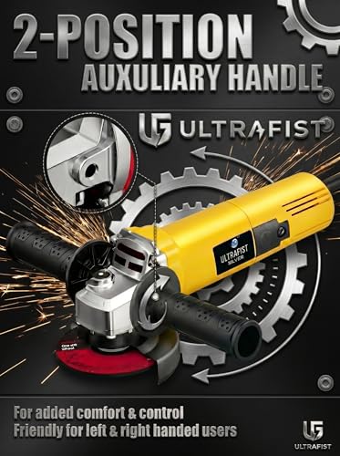 Image of Ultra Fist Silver Angle Grinder 850W, 4 Inch /100mm Electric Grinder Machine, 11000 RPM, 220V, Metal Cutting & Grinding Machine 2 Cutting Wheels 2 Grinding Wheels