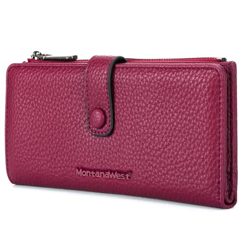 Image of Montana West Wallet Women RFID Blocking Wallets, Card Cases & Money Organizers Wallets with Zipper Coin Pocket, 3 Hot Pink, 7.8 inch * 4.8 inch * 1.5 inch, Vintage