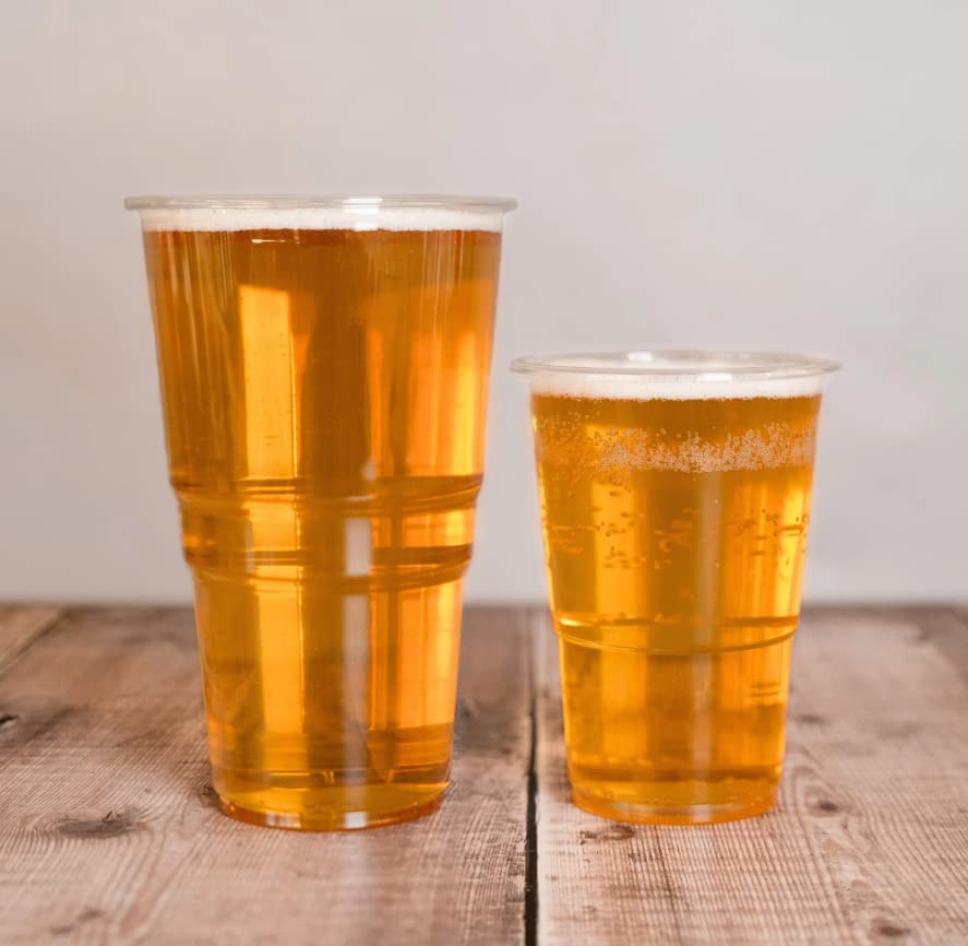 HOT BARGAINS Plastic Half Pint Glasses, Reusable Clear BPA-Free Cups, 10oz, Pack of 100