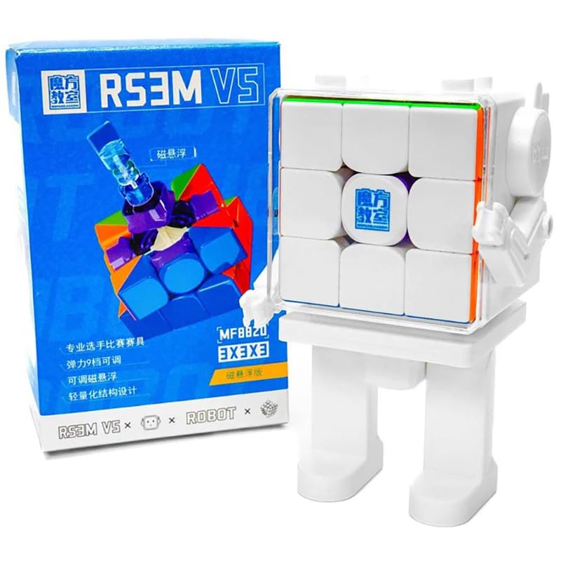 Sponsored Ad - HAWKISTER 6+ Years Moyu Rs3M V5 2023 Maglev 3X3 Speed Cube With Robot-Shape Display Box, Professional 3X3X3 Puzzle Cube Stickerless Rs3M V5 Maglev Cube (Maglev Version)