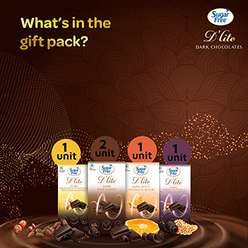 Image of Sugar Free D'lite The Dark Collection Assorted Chocolate Gift Pack, 200 g