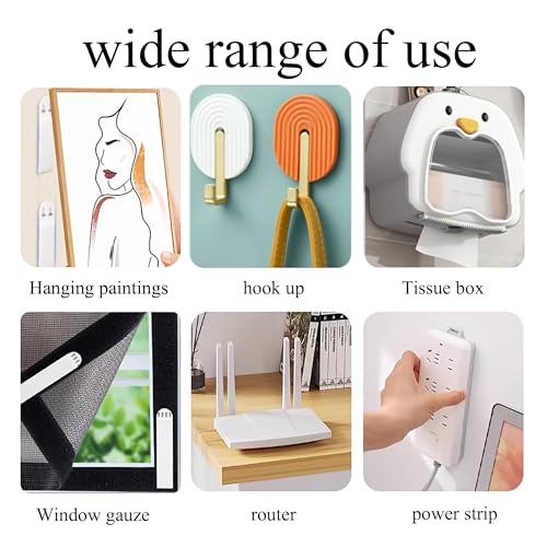 Image of Large Picture Hanging Strips Heavy Duty,24-Pairs(48 Strips),Damage-Free Wall Hangers for Frames, Art, Photos & Home Decor- Works on Painted Walls, Tile, Glass & More