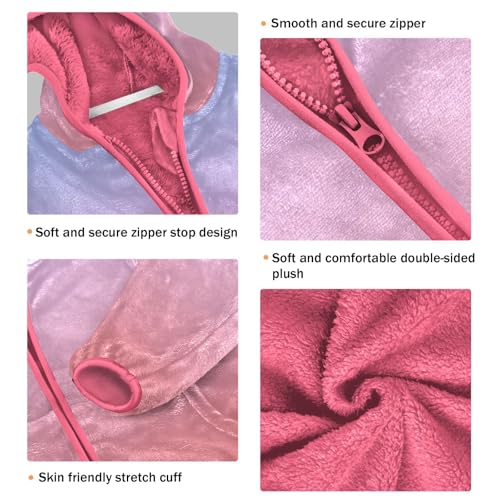 GuoChe Pink Purple Gradient Hooded Fleece Jacket Baby3