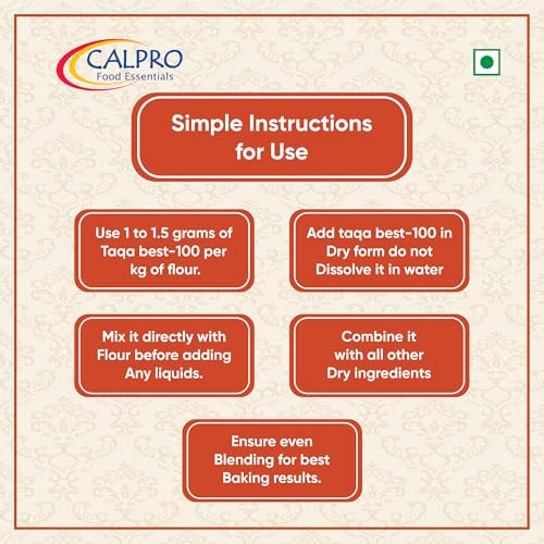 Image of Calpro's Taqa Best 100 - 250G | Multipurpose Bread Improver | Enhances Dough Rise, Crust & Freshness | 100% Vegetarian
