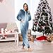 Yuiboo Blue White Tie DyeAdults One Piecing Pajamas for Man Women Funny Hooded Costume