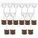 WANLIAN Lot de 10 supports photo en bois de 15,2 cm avec base en bois vieilli pour,Numero de table mariage les fêtes, les étiquettes porte menu(en forme de cœur)