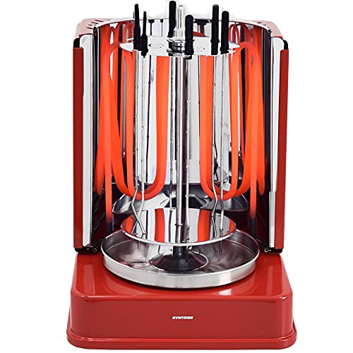 Syntrox Germany Dönergrill ROT-1400W-RED-Avila Gyrosgrill Kebapgrill Schaschlikgrill Rotisserie Hähnchengrill