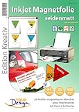 Your Design Magnetpapier: 20 Inkjet-Magnetfolien A4 matt/weiß (Injekt Magnetfolie)