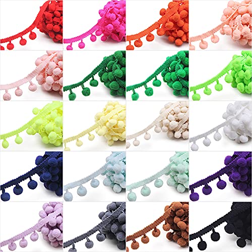 Semini 40 Yards Mix Color 10Mm Pom Pom Trim Ball Fringe Ribbon Tassel Diy Sewing Accessory Lace For Home Party Decoration thumb #6