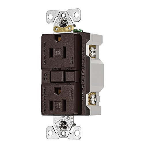 Image of Eaton TRSGF15RB-L Designer Gfci Self-Test Duplex Receptacle, Oil Rubbed Bronzeoil Rubbed Bronze