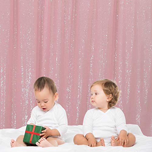 Eternal Beauty 122x213cm Pink Shinny Sequin Photography Backdrop Party Prom Wedding Youtobe Banquet Photo Background (4x7 feet) - Image 2