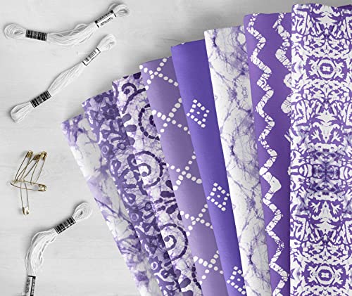 Tissu Quilting Violet et Blanc Soimoi | 8 Coupons 45x55cm