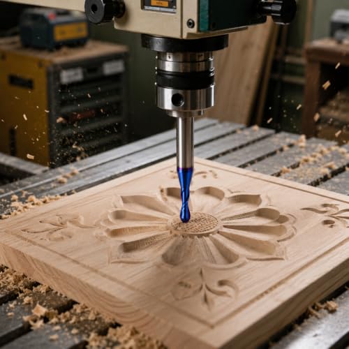 Image of 1 /4 inch Shank CNC Router Bits 1 /8 inch Cutting Dia Ball Nose Spiral End Mill