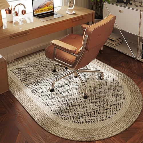 Hardwood Floor Office Chair Mat, Anti-Slip Desk Mat for Tile, Rolling Chair Floor Protector, Easy-Clean Computer Mat Rug (47.3" x 70.9", Blue)