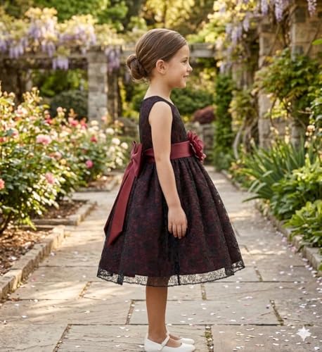 Image of Baby Girl's Poly Satin Flower Net Summer Knee Length Frock Kids Wear Birthday Dress