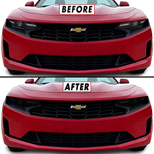 SlickMod PreCut Vinyl Smoke Tint for 2019-2022 Chevy Camaro Headlight (LS & LT Models, 20% Dark Smoke)