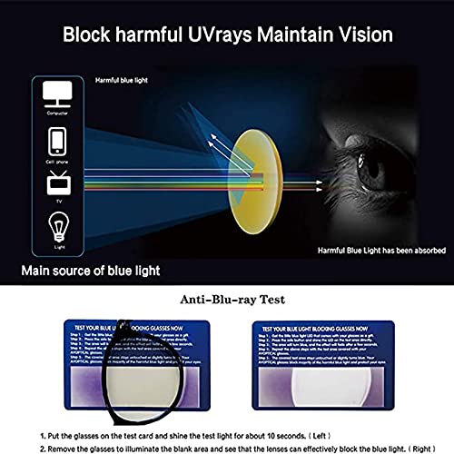 Image of CARFIA Round Blue Light Glasses for Women Lightweight Cute Computer Gaming Glasses Blue Light Blocker Revo Lenses