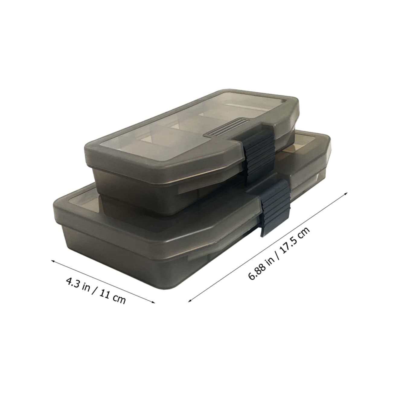 ifundom 2Pcs Fishing Tackle Organizer Durable Fishing Boxes with Five Grids for Baits Hooks Compact and Portable Fishing Accessories for Outdoor Use