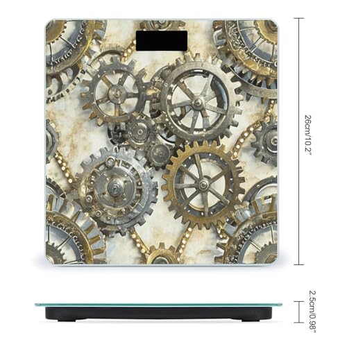 Báscula digital Steampunk con vidrio templado para baño miniatura 2
