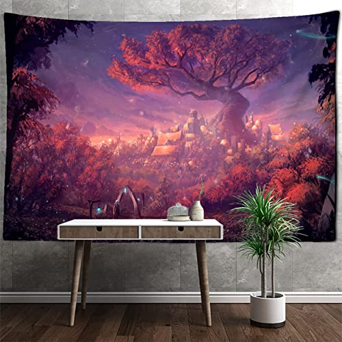 Tapisserie champignon forêt pour habiller un grand mur blanc sans peindre