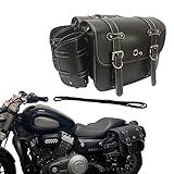 PIENSE バイク用 サイドバッグ 左右セット ドリンクホルダー 鍵付き ツーリング 小物入れ (ブラック/左右セット, L)