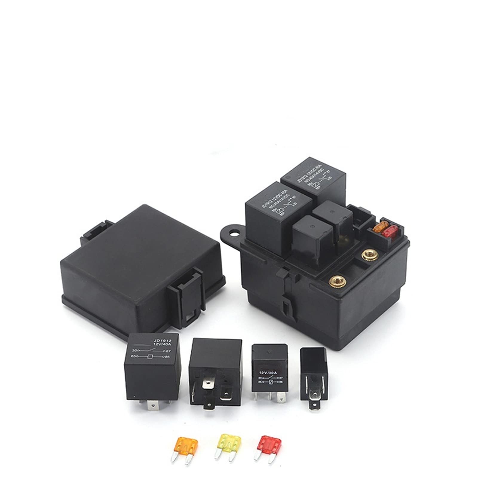 まとめ買い用です Aloypum 2X 自動車ブレードヒューズホルダーリレーソケットブラック