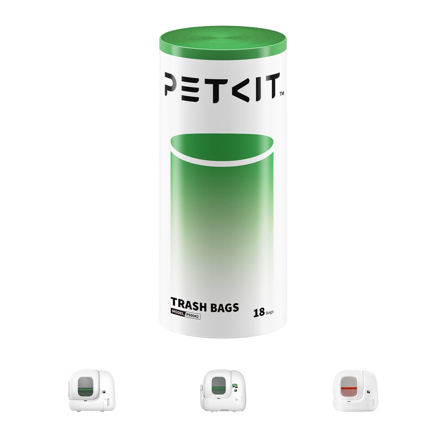 PETKIT Replacement Trash Bag Waste Bag for PuraMax 2/PUROBOT Max Pro Automatic Cat Litter Box-1 Roll(18 count))