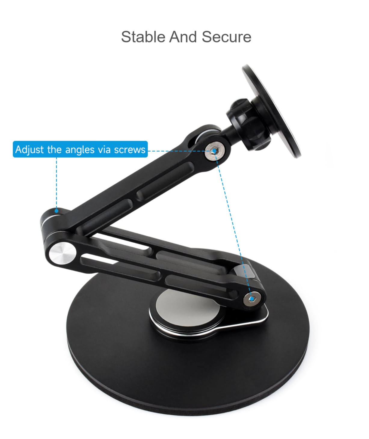 TUOPUONE Supporto regolabile per monitor portatile magnetico N52 al neodimio, compatibile con monitor da 4 ~ 18,5 pollici, supporta la rotazione multiasse, viene fornito con anelli magnetici in