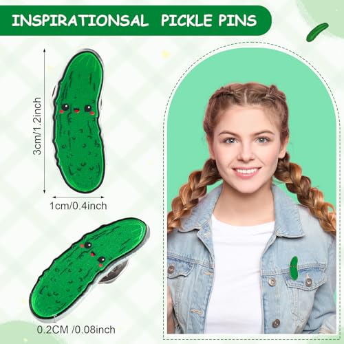 Image of Landical Inspirational Cucumber Christmas Appreciation Gift with Lapel Pins Funny Card and Bag for Friends Coworkers Employee